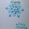 Handmade Christmas Card - Decorated With Hanging Die Cut Snowflakes & Beads