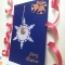 Luxury Handmade Christmas Card - Decorated With Glittering Die Cut Snowflakes & Bells