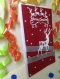 Luxury Handmade Christmas Card - Decorated With Silver Ribbon & Glittering Die Cut Reindeers