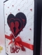 Luxury Handmade Valentine Day Card - Decorated With Die Cut Human Figure, Fine Beads and Red Ribbon