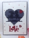 Luxury Handmade Valentine Day Card - Decorated With Die Cut Human Figure & Fine Beads