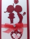 Luxury Handmade Valentine Day Card - YOU & ME - Decorated With Die Cut Kissing Figure & Glittering Red Ribbon