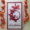 Luxury Handmade Christmas Card - Decorated With Beautiful Die Cut & Ribbon