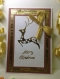 Luxury Handmade Christmas Card - Decorated With Golden Ribbon & Glittering Die Cut Reindeer